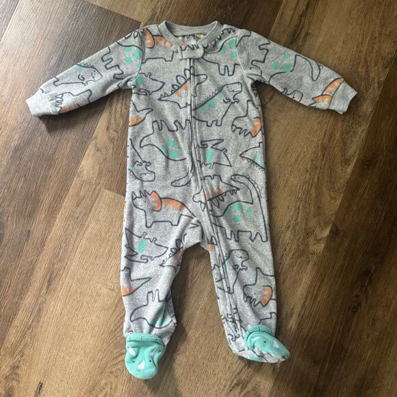 Bundle of Carter's 9M Dinosaur Footed Pajamas - Picture 4 of 5